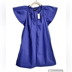 GAP Printed Tie-Front Flutter Sleeve Dress SIZE XXS‎